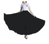 SDIUAKBV Gonna Dance Big Swing Gonna in Chiffon da 360/540/720 Gradi, Lunga Danza del Ventre, Ballo Assortita, for Ballerine(Black,720 Degrees 90cm)