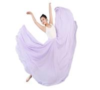SDIUAKBV Gonna Dance Big Swing Gonna in Chiffon da 360/540/720 Gradi, Lunga Danza del Ventre, Ballo Assortita, for Ballerine(Light Purple,360 Degrees 90cm)