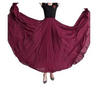 SDIUAKBV Gonna Dance Big Swing Gonna in Chiffon da 360/540/720 Gradi, Lunga Danza del Ventre, Ballo Assortita, for Ballerine(Burgundy,540 Degrees 90cm)