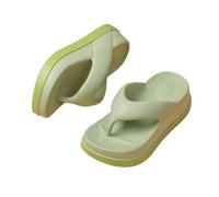 SDIUAKBV Infradito Donna Women's Flip-flops Summer Outdoor And Indoor Thick-soled Sandals 5cm Increase Height Slippers For Beach Per l'estate(Grass-Green,39-40)