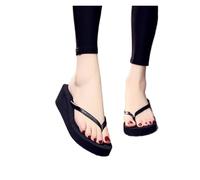 SDIUAKBV Infradito Donna Women's Summer Sandals With Platform Wedge Design And Flip-flop Style Per l'estate(Black 5cm,41)