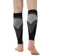 SDIUAKBV Manicotti Compressivi per le Gambe 1 paio di calze a compressione for le gambe, manicotti supporto for polpacci for alleviare il dolore Per lo sport(Black,XL)