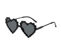 SDIUAKBV Occhiali a Cuore Occhiali da sole personalizzati Love a forma di cuore Per l'estate(Black)