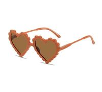 SDIUAKBV Occhiali a Cuore Occhiali da sole personalizzati Love a forma di cuore Per l'estate(Orange)