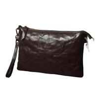 SDIUAKBV Pochette Uomo Pochette in pelle da uomo Borse for ascelle Borsa polso portatile semplice lavoro for soldi vintage Per viaggiare(Coffee)