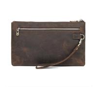 SDIUAKBV Pochette Uomo Portafoglio lungo da uomo con cerniera e pochette sera in pelle Viaggio