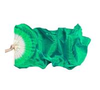 SDIUAKBV Ventagli di Danza Ventre Ventaglio Lungo in Seta da Danza Classica, Grande Rosa Allungata con sfumatura Rossa per la Performance(Green)