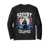 SDIYBT Inizia a Scavare nel Tuo Sedere Scheletro Meme Divertente gemello Maglia a Manica
