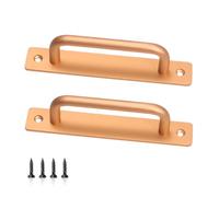 Sdjdhej Maniglia per porta dell'armadio, 2 pezzi, maniglia scorrevole in lega di alluminio, con foro centrale da 128 mm, per porta di fienile, cancello, armadio, cassetto garage (oro)