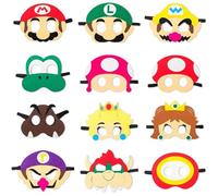 Sdjuifsd 12 Pezzi Maschere Mari, Maschera Mari Compleanno, Animali Bambini, Maschera Feltro, Maschere Cosplay, Articoli per Feste, Compleanno di Ragazzi e Ragazze, Mascherata, Festa di Gioco di Ruolo