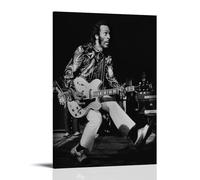 SDKLGNOPQB Poster decorativo da parete su tela, motivo: Chuck Berry, con pioniere della musica, stampa moderna, per camera da letto, 20 x 30 cm