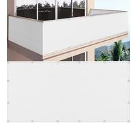 SDLLG Rete frangivista per recinzione, protezione solare con occhielli in HDPE, 0,8 m x 4 m, 180 g/㎡, resistente alle intemperie, per giardino, balcone, campo sportivo (bianco)