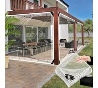 SDLLG Telone di copertura impermeabile, trasparente, con occhielli in PVC, lo spessore del telo multiuso è di 0,4 mm, resistente alle intemperie, pieghevole,adattabile, 1,6 x 8,0 m