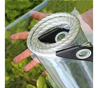 SDLLG Telone di copertura impermeabile, trasparente, con occhielli in PVC, lo spessore del telo multiuso è di 0,4 mm, resistente alle intemperie, pieghevole,adattabile, 3,4 x 4,0 m