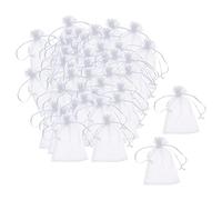 Sdlnklm 100 Pezzi Sacchetti Protezione Frutta Rete Esclusione Uva Barriera con Coulisse Materiale Durevole Elastico Adatti per Giardinaggio Orto Coltivazione, 10 cm x 12 cm bianco