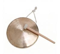Sdlnklm Basso Timbro Rame Piatto Strumento a Percussione Gong con Mazzuolo Superficie E con Trama Artigianale Adatto a Esibizioni Cue Musicali Laboratori, Gong A Mano Da 22 Cm, Tono Alto