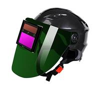 Sdlnklm Casco Saldatore Maschera Protettiva Auto Oscurante con Funzione Anti Scintille Materiale Pc Solare Resistente Adatto per Saldatura Elettrica, Traslucido