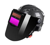 Sdlnklm Casco Saldatore Maschera Protettiva Auto Oscurante con Funzione Anti Scintille Materiale Pc Solare Resistente Adatto per Saldatura Elettrica, Nero