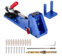 Sdlnklm Dima per Fori a Tasca Strumento per Fissaggi Guida per Trapano Kit per Assemblaggio Morsetto Stabilizzante Corpo in Lega di Alluminio Regolabile 5-40 Mm Adatto per Falegnameria Atelier Casa