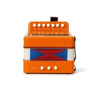 Sdlnklm Fisarmonica Giocattolo Compatta Fisarmonica a 7 Tasti Didattica Strumento Musicale per Bambini, Principianti, Arancione A 7 Tasti