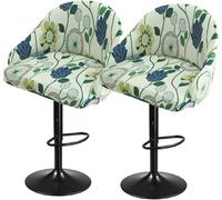 SDNAM Stampato Coprisgabello da Bar con Schienale Curvo Coprisgabelli da Cucina 4/2/1 Pezzi, Elasticizzato Fodera per Sgabello da Bar Coperture per Sedie da Cucina Coperture per Sedie da Pub(H4,2PCS)