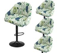 SDNAM Stampato Coprisgabello da Bar con Schienale Curvo Coprisgabelli da Cucina 4/2/1 Pezzi, Elasticizzato Fodera per Sgabello da Bar Coperture per Sedie da Cucina Coperture per Sedie da Pub(H4,4PCS)