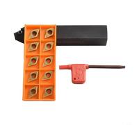 SDNCN2020K11 - Portautensili esterno da 20 mm con 10 inserti in carburo DCMT11T304 per lavorazione di tornio CNC, fissaggio in acciaio legato per -Finis