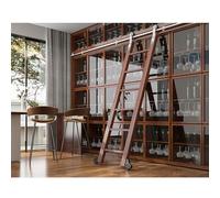 sdneNest Scaletta per biblioteca in acciaio inox, kit di binari scorrevoli per casa, ufficio, biblioteca, 700 cm