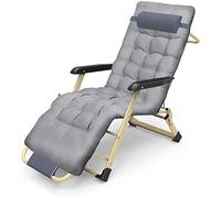 SdneNest Sedie da patio reclinabili per persone pesanti, sedia pieghevole per giardino, ufficio, pranzo, sedia portatile da spiaggia, sdraio a gravità zero, carico 200 kg, grigio + cotto spesso