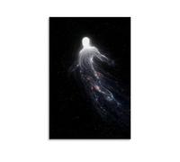 sdnkbro Poster decorativo da parete su tela con immagine di The Mysterious Universe Dreamy and Ethereal, poster decorativo moderno per camera da letto, 50 x 75 cm