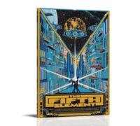 sdnkbro Poster decorativo da parete su tela, motivo: astronave del quinto elemento, classico futuro, poster decorativo per camera da letto, per camera da letto, 50 x 75 cm