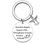 SDOFY Drive Safe Portachiavi da viaggio Portachiavi da viaggio Regali per viaggiatori Angeli custodi al tuo fianco Portachiavi Regali per marinai