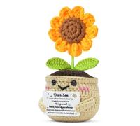 SDOFY Regali per figlio da mamma papà regali di Natale di compleanno per | Girasole fatto a mano all'uncinetto, regalo per adulti e figli, regalo di laurea