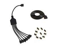 Sdoppiatore a 4 pin, connettore a striscia LED per sei strisce LED SMD 5050 3528 RGB, set di retroilluminazione LED TV e per strisce LED RGB 4 poli osram flessibili 30 cm (1 a 6 splitter cavo)
