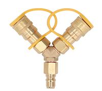 Sdoppiatore a Y per gas, adattatore per collegamento rapido in ottone, gas naturale, doppio connettore per tubo flessibile per griglie, riscaldatori per esterni, forni per pizza,