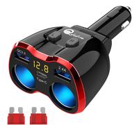 Sdoppiatore Accendisigari QC 3.0, Adattatore per Caricabatteria Da Auto USB C 2