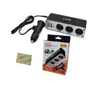 SDOPPIATORE ADATTATORE 3IN1 PRESA ACCENDISIGARI PER AUTO + 2 PORTE USB 15W C-3A3