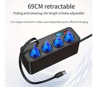 Sdoppiatore Caricabatteria Auto 120W 4 Porte con Supporto Ricarica Rapida e Disp