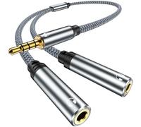 Sdoppiatore Cuffie, 3,5 mm Aux Audio Y Splitter Cable, Audio Jack 3,5 mm Maschio a 2 Femmina Splitter Adattatore Per Samsung smartphone, cuffie, Laptop,Tablet, PS4, Switch, Altoparlanti, ecc