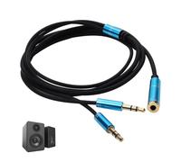 Sdoppiatore Cuffie Microfono, Adattatore Jack 3,5mm 2 in 1, Cavo Audio Splitter 3.5mm TRRS Femmina a Doppio Maschio, Separatore Connettori Placcati Oro per PC, Laptop, PS4, Xbox, Notebook (1M)