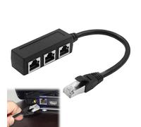 Sdoppiatore Ethernet RJ45,Splitter da 1 a 3,Adattatore Cavo Ethernet Lan per Cat7 Cat6 Cat5 Cat5e Nero