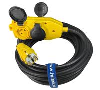 Sdoppiatore giallo / distributore multiplo e spina cavo di prolunga in gomma ...