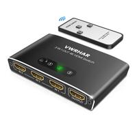 Sdoppiatore HDMI, 4K@30Hz HDR Switch HDMI 3 in 1 Out Con Telecomando, Alluminio