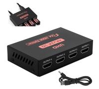 Sdoppiatore HDMI, Splitter HDMI 1 in 4 out 4K 30Hz, Sdoppiatore HDMI 1x4 Duplica/Specchio Segnale per Monitor HDTV PS3/4 X-Box Proiettore Lettore DVD in Home Theater Uficio Ambienti Didattic