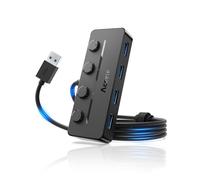 Sdoppiatore Hub USB 3.0 a 4 Porte con Interruttori LED On/Off Individuali