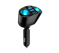 Sdoppiatore per presa accendisigari da auto, 12 V-24 V, adattatore di alimentazione PD QC3.0, ricarica rapida, doppia USB, con display di tensione (C)