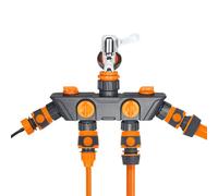 Sdoppiatore Per Tubo Da Giardino - Connettore Deviatore Per Rubinetto A 4 Vie In ABS | Valvola Distributore Acqua Di Irrigazione | Controllo Del Flusso Con Uscita Multipla Per Irrigatore A Goccia