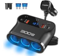 Sdoppiatore Presa Accendisigari per Auto 300W: 7 in 1 USB Splitter, 3 Prese E Do
