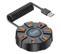 sdoppiatore USB - Hub USB | Espansore rotondo a sette porte | LED colorate