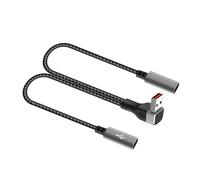 Sdoppiatore USB in lega di alluminio, lunghezza 25 cm, supporta la ricarica rapida e la sincronizzazione dati ad angolo
